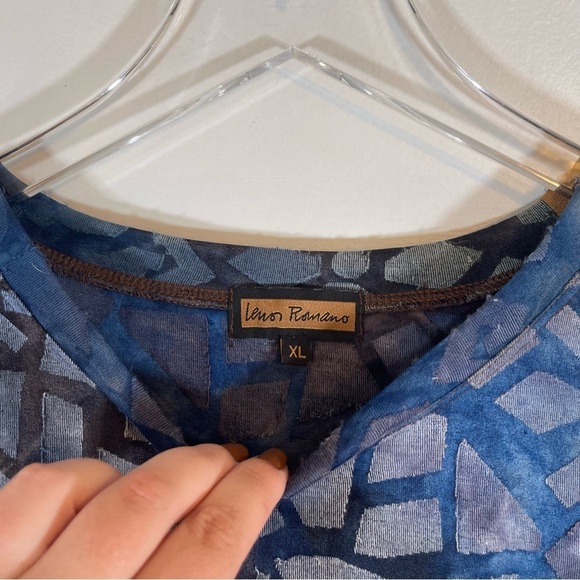 Lenor Romano Pebble Jacquard Clip Tie Dye Crew Tee Mens Size XL - Picture 3 of 8